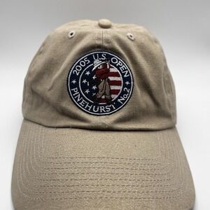 2005 U.S. Open Pinehurst No.‎ 2 USGA Member Hat Khaki Adjustable Golf Cap